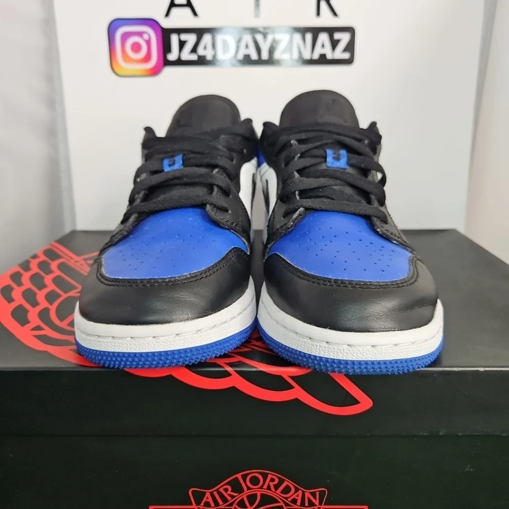 Nike Air Jordan 1 Low GS OG Royal Toe 553560-140 Size 5.5 (7 Wmn) CLEAN!!! Mens - Picture 5 of 16